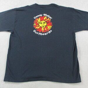 VINTAGE T Shirt Mens 2XL XXL Black Dewey Weber Surfboards Sun Logo USA Made Surf